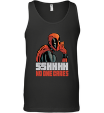 Load image into Gallery viewer, Marvel Deadpool SHHH No One Cares Whisper Men's Tank Top
