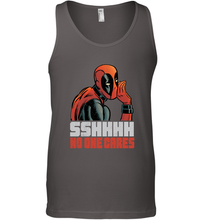 Load image into Gallery viewer, Marvel Deadpool SHHH No One Cares Whisper Men's Tank Top
