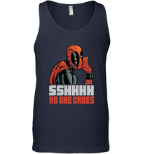 Load image into Gallery viewer, Marvel Deadpool SHHH No One Cares Whisper Men's Tank Top
