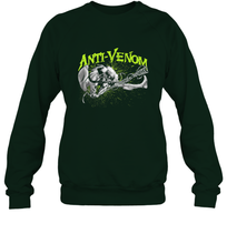 Load image into Gallery viewer, Marvel Anti Venom Green Splatter Web Swing Action Shot Crewneck Sweatshirt
