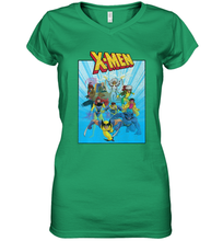 Load image into Gallery viewer, Marvel X Men Animated Series Poster Retro 90s Women's V-Neck T-Shirt
