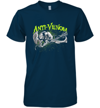 Load image into Gallery viewer, Marvel Anti Venom Green Splatter Web Swing Action Shot Men's Premium T-Shirt
