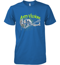 Load image into Gallery viewer, Marvel Anti Venom Green Splatter Web Swing Action Shot Men's Premium T-Shirt
