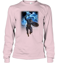 Load image into Gallery viewer, Marvel Avengers Endgame Captain America Worthy Action Pose Long Sleeve T-Shirt
