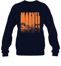 Load image into Gallery viewer, Marvel Avengers Halloween Logo Character Stencil Crewneck Sweatshirt
