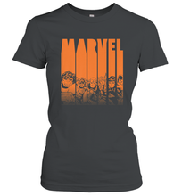 Load image into Gallery viewer, Marvel Avengers Halloween Logo Character Stencil Women's T-Shirt
