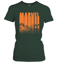 Load image into Gallery viewer, Marvel Avengers Halloween Logo Character Stencil Women's T-Shirt

