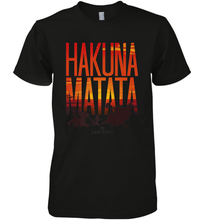 Load image into Gallery viewer, Disney Lion King Hakuna Matata Sunset Fill Trio Logo Men's Premium T-Shirt
