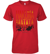 Load image into Gallery viewer, Disney Lion King Hakuna Matata Sunset Fill Trio Logo Men's Premium T-Shirt
