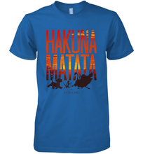 Load image into Gallery viewer, Disney Lion King Hakuna Matata Sunset Fill Trio Logo Men's Premium T-Shirt
