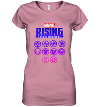Load image into Gallery viewer, Marvel Rising Secret Warriors Hero Emblem Logo Women's V-Neck T-Shirt
