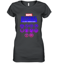 Load image into Gallery viewer, Marvel Rising Secret Warriors Hero Emblem Logo Women's V-Neck T-Shirt
