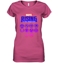 Load image into Gallery viewer, Marvel Rising Secret Warriors Hero Emblem Logo Women's V-Neck T-Shirt
