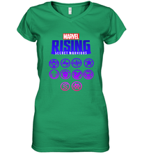 Load image into Gallery viewer, Marvel Rising Secret Warriors Hero Emblem Logo Women's V-Neck T-Shirt
