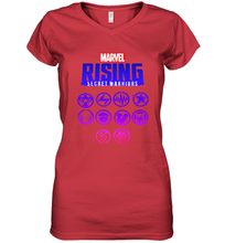 Load image into Gallery viewer, Marvel Rising Secret Warriors Hero Emblem Logo Women's V-Neck T-Shirt
