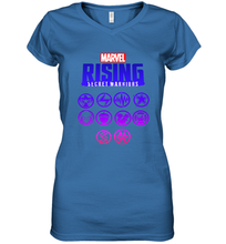 Load image into Gallery viewer, Marvel Rising Secret Warriors Hero Emblem Logo Women's V-Neck T-Shirt
