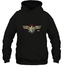 Load image into Gallery viewer, Marvel Captain Marvel Movie Chest Symbol Hooded Sweatshirt
