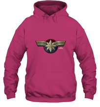 Load image into Gallery viewer, Marvel Captain Marvel Movie Chest Symbol Hooded Sweatshirt
