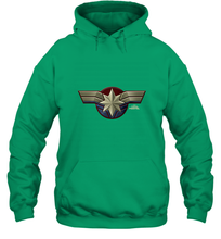Load image into Gallery viewer, Marvel Captain Marvel Movie Chest Symbol Hooded Sweatshirt

