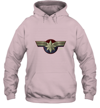 Load image into Gallery viewer, Marvel Captain Marvel Movie Chest Symbol Hooded Sweatshirt
