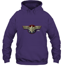 Load image into Gallery viewer, Marvel Captain Marvel Movie Chest Symbol Hooded Sweatshirt
