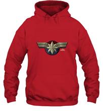 Load image into Gallery viewer, Marvel Captain Marvel Movie Chest Symbol Hooded Sweatshirt
