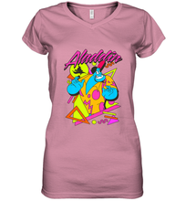 Load image into Gallery viewer, Disney Aladdin Genie In A Shirt Retro Abstract Women's V-Neck T-Shirt
