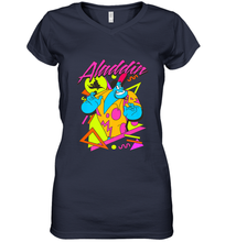 Load image into Gallery viewer, Disney Aladdin Genie In A Shirt Retro Abstract Women's V-Neck T-Shirt
