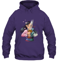 Load image into Gallery viewer, Disney Mulan Anime Half Girl Half Warrior Hooded Sweatshirt
