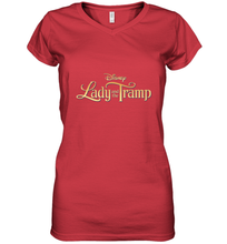 Load image into Gallery viewer, Disney Lady and the Tramp Logo Women's V-Neck T-Shirt
