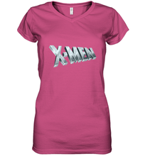 Load image into Gallery viewer, Marvel X Men Logo Retro 90s Animated Series Women's V-Neck T-Shirt

