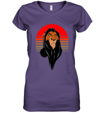 Load image into Gallery viewer, Disney Lion King Retro Scar Striped Portrait Women's V-Neck T-Shirt
