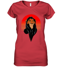 Load image into Gallery viewer, Disney Lion King Retro Scar Striped Portrait Women's V-Neck T-Shirt
