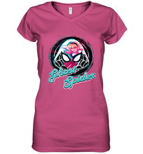 Load image into Gallery viewer, Marvel Rising Secret Warriors Ghost Spider Portrait Badge Women's V-Neck T-Shirt
