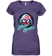 Load image into Gallery viewer, Marvel Rising Secret Warriors Ghost Spider Portrait Badge Women's V-Neck T-Shirt
