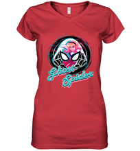 Load image into Gallery viewer, Marvel Rising Secret Warriors Ghost Spider Portrait Badge Women's V-Neck T-Shirt
