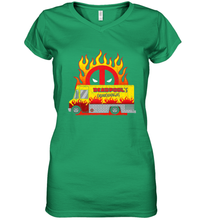 Load image into Gallery viewer, Marvel Deadpool Chimichangas Food Truck Women's V-Neck T-Shirt

