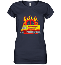 Load image into Gallery viewer, Marvel Deadpool Chimichangas Food Truck Women's V-Neck T-Shirt
