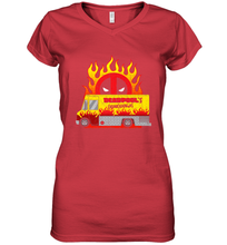 Load image into Gallery viewer, Marvel Deadpool Chimichangas Food Truck Women's V-Neck T-Shirt
