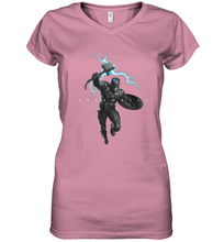 Load image into Gallery viewer, Marvel Avengers Endgame Captain America Assemble Lightning Women's V-Neck T-Shirt

