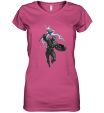 Load image into Gallery viewer, Marvel Avengers Endgame Captain America Assemble Lightning Women's V-Neck T-Shirt
