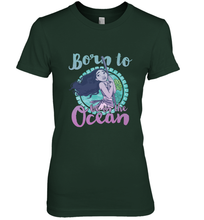 Load image into Gallery viewer, Disney Moana Born To Be In The Ocean Painted Women's Premium T-Shirt
