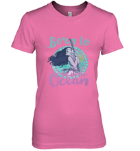 Load image into Gallery viewer, Disney Moana Born To Be In The Ocean Painted Women's Premium T-Shirt
