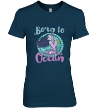 Load image into Gallery viewer, Disney Moana Born To Be In The Ocean Painted Women's Premium T-Shirt
