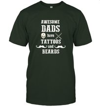 Load image into Gallery viewer, Awesome dads have tattoo and beards Happy Father's day Men's T-Shirt
