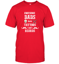 Load image into Gallery viewer, Awesome dads have tattoo and beards Happy Father's day Men's T-Shirt
