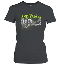 Load image into Gallery viewer, Marvel Anti Venom Green Splatter Web Swing Action Shot Women's T-Shirt
