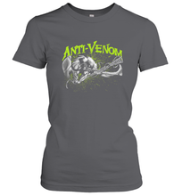 Load image into Gallery viewer, Marvel Anti Venom Green Splatter Web Swing Action Shot Women's T-Shirt
