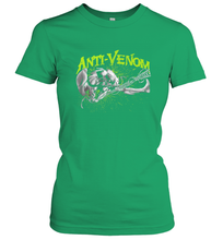 Load image into Gallery viewer, Marvel Anti Venom Green Splatter Web Swing Action Shot Women's T-Shirt

