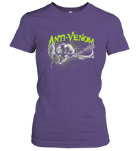 Load image into Gallery viewer, Marvel Anti Venom Green Splatter Web Swing Action Shot Women's T-Shirt
